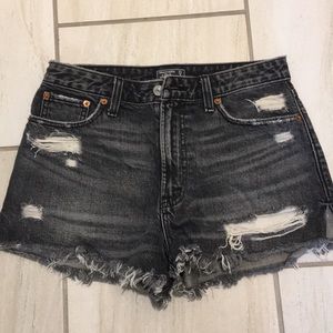 A&F Distressed High-waisted Shorts